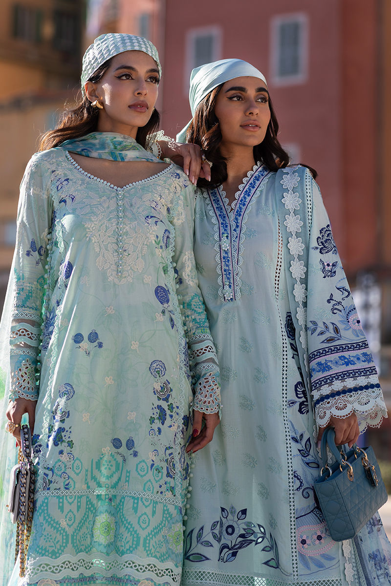 Ansab Jahangir | Zoha Luxury Lawn 25 | Blue Bell by Ansab Jahangir - Designer Dress - Type: Ladies Clothes - Available at Libayah - 100% Original