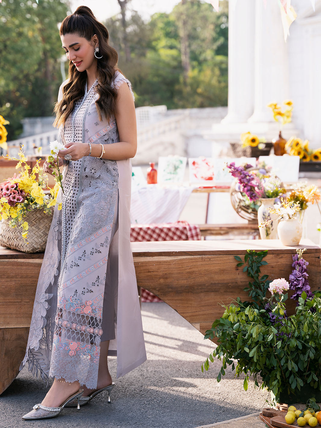 Bin Ilyas | Clara Embroidered Lawn 24 | 215 - B by Bin Ilyas - Designer Dress - Type: Ladies Clothes - Available at Libayah - 100% Original
