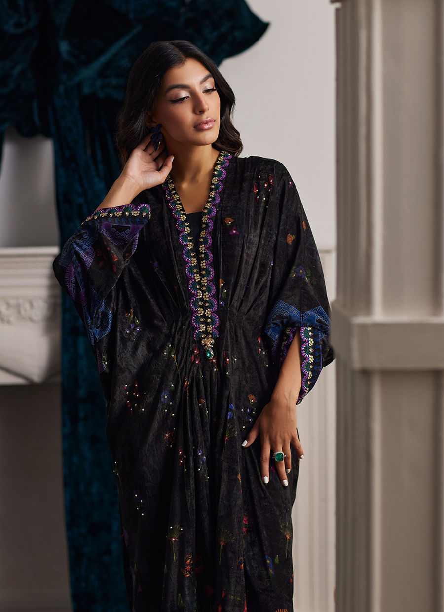 Farah Talib Aziz | Velvets The After Party | DIMA VELVET KAFTAN by Farah Talib Aziz - Designer Dress - Type: Ladies Clothes - Available at Libayah - 100% Original