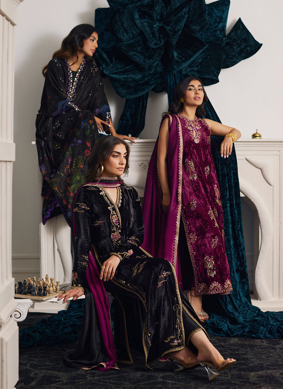 Farah Talib Aziz | Velvets The After Party | DIMA VELVET KAFTAN by Farah Talib Aziz - Designer Dress - Type: Ladies Clothes - Available at Libayah - 100% Original
