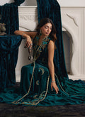 Farah Talib Aziz | Velvets The After Party | ORMAIE EMERALD SHIRT AND PANELLED DRESS JACKET by Farah Talib Aziz - Designer Dress - Type: Ladies Clothes - Available at Libayah - 100% Original