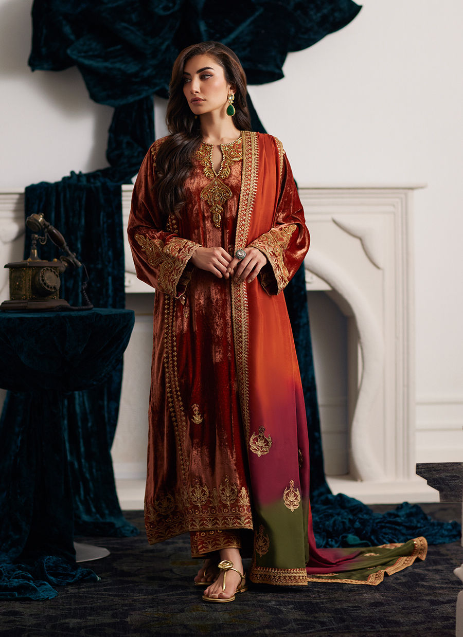 Farah Talib Aziz | Velvets The After Party | GRAZIELA SHIRT AND DUPATTA by Farah Talib Aziz - Designer Dress - Type: Ladies Clothes - Available at Libayah - 100% Original