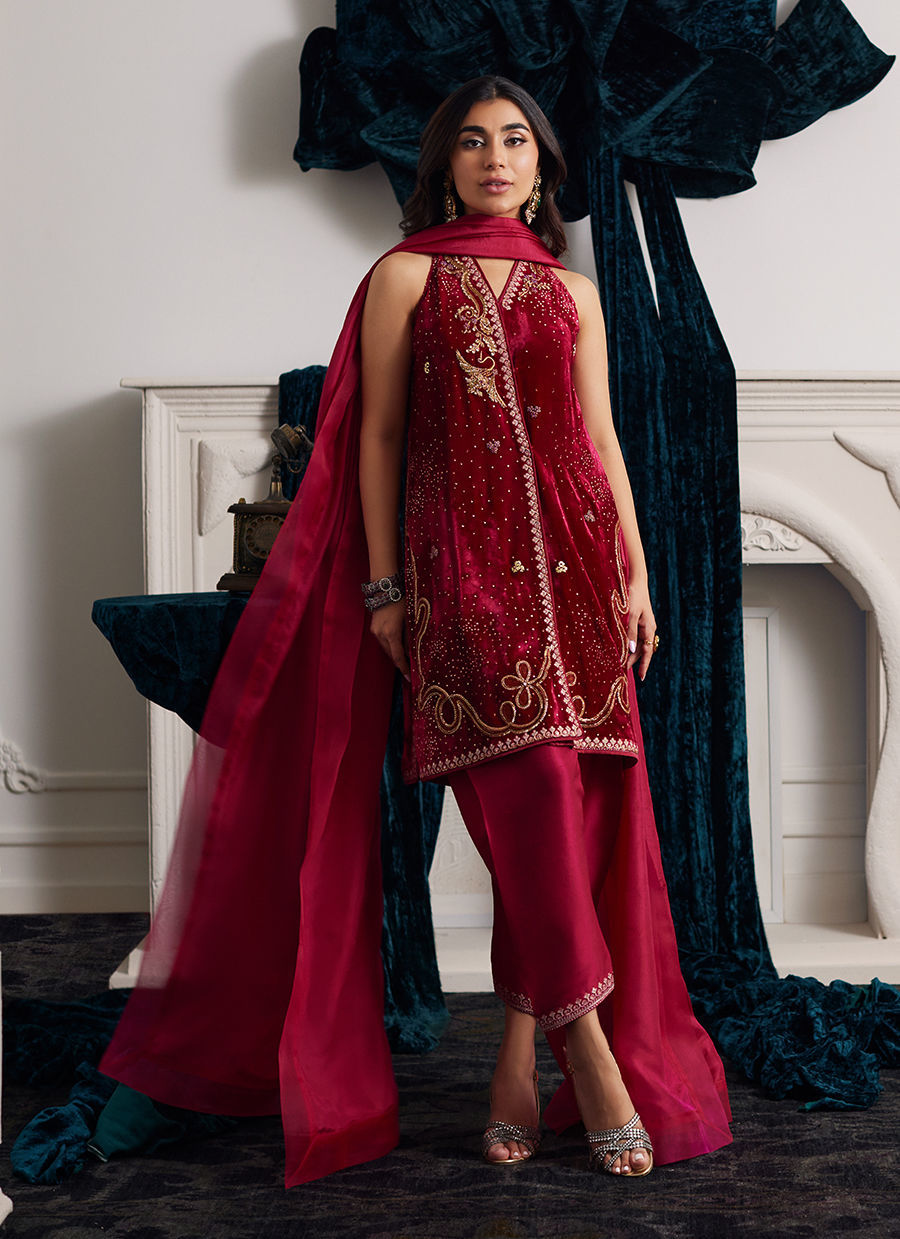 Farah Talib Aziz | Velvets The After Party | ISMAYA SHIRT AND DUPATTA by Farah Talib Aziz - Designer Dress - Type: Ladies Clothes - Available at Libayah - 100% Original