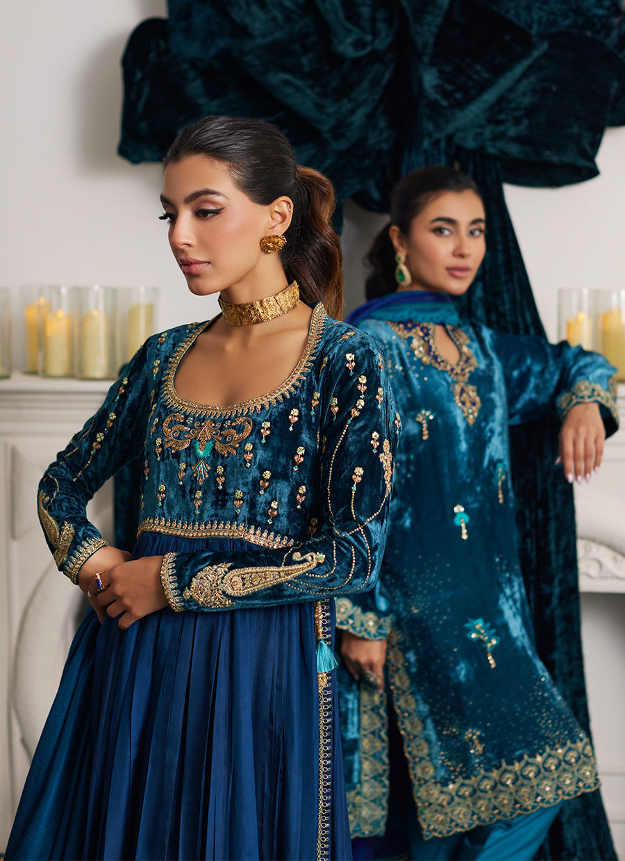 Farah Talib Aziz | Velvets The After Party | SYLVIA KALIDAAR AND DUPATTA by Farah Talib Aziz - Designer Dress - Type: Ladies Clothes - Available at Libayah - 100% Original