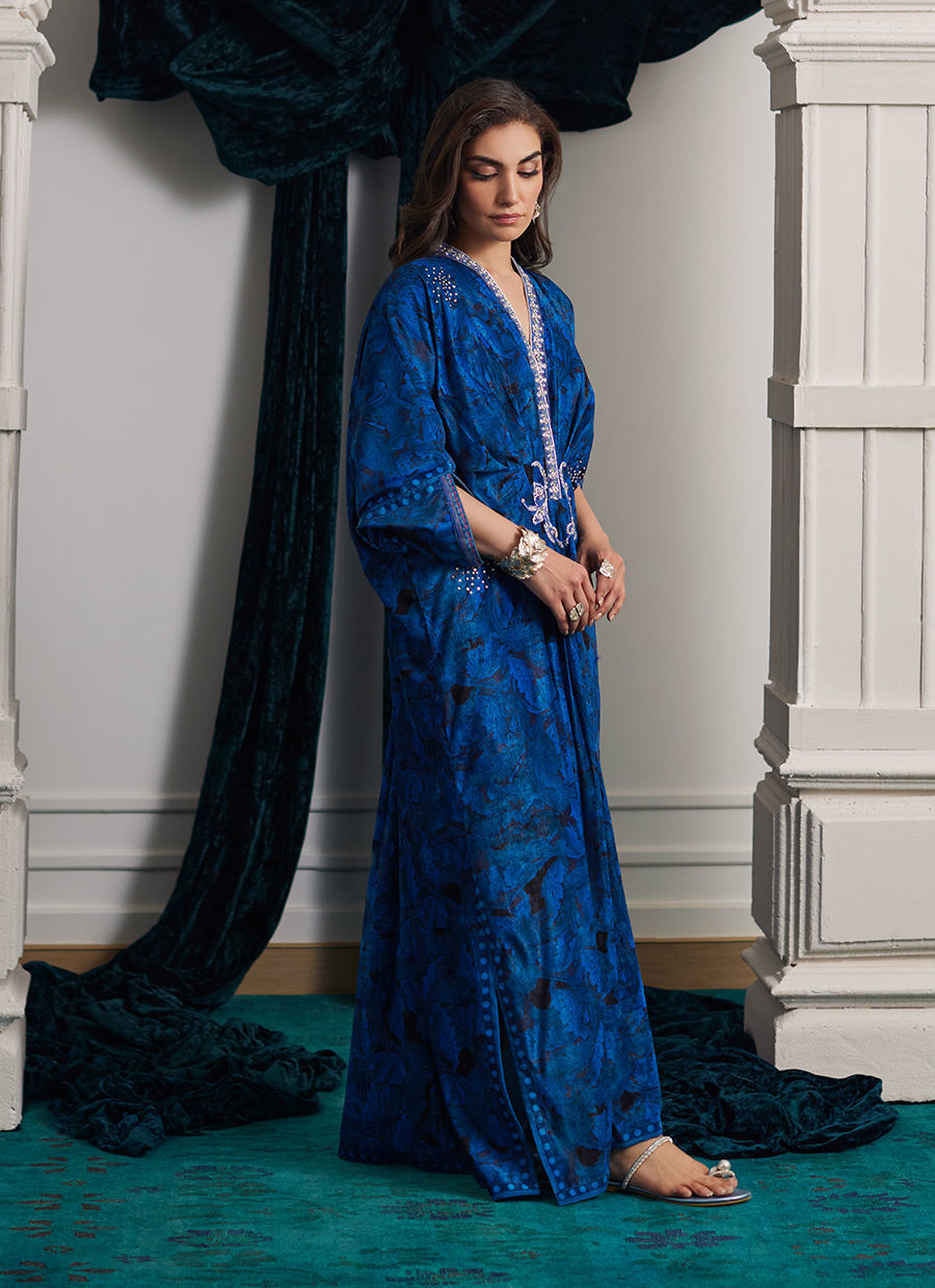 Farah Talib Aziz | Velvets The After Party | ROZ SAPPHIRE KAFTAN by Farah Talib Aziz - Designer Dress - Type: Ladies Clothes - Available at Libayah - 100% Original
