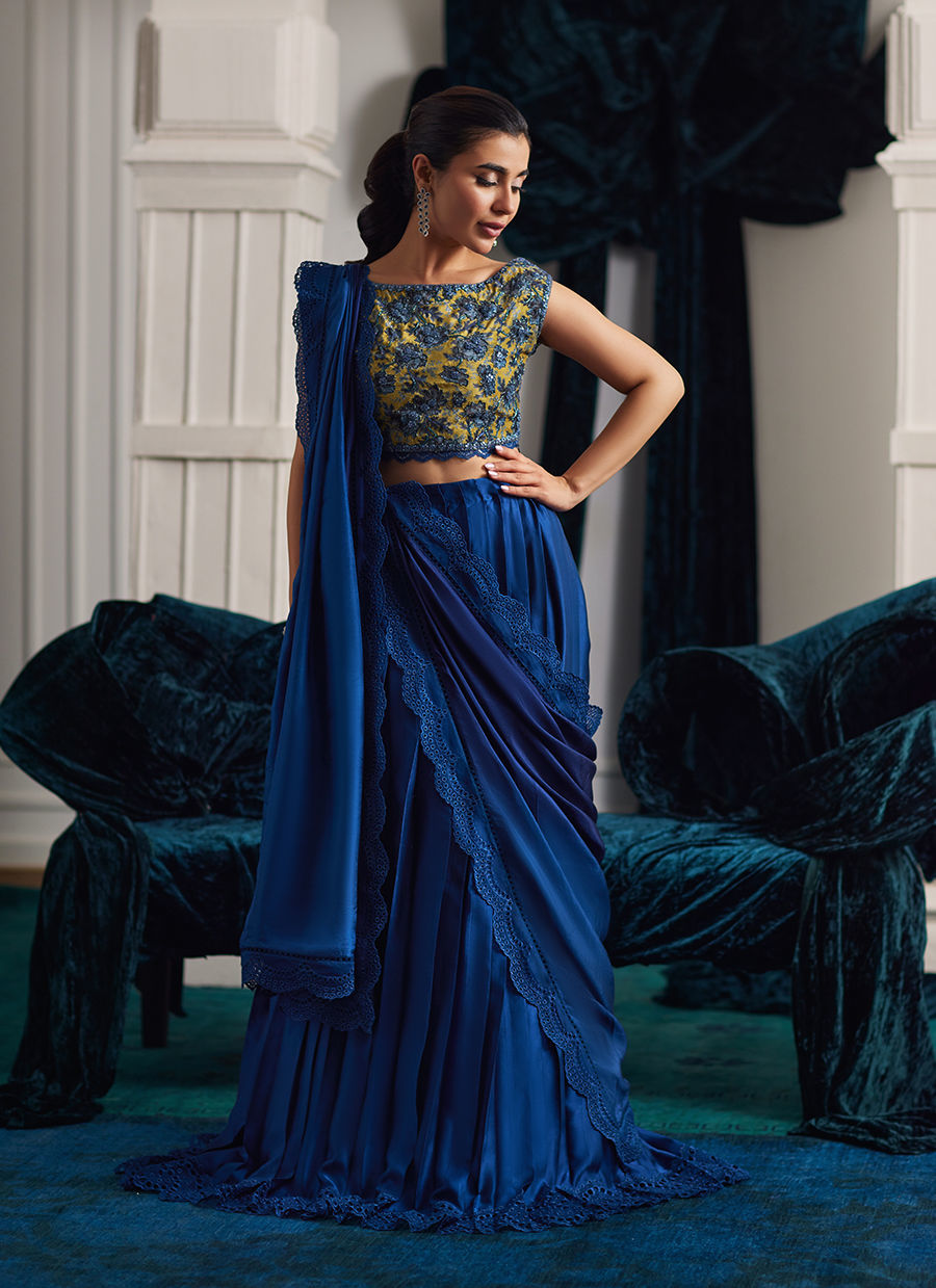 Farah Talib Aziz | Velvets The After Party | PERSEE LEHENGA CHOLI by Farah Talib Aziz - Designer Dress - Type: Ladies Clothes - Available at Libayah - 100% Original