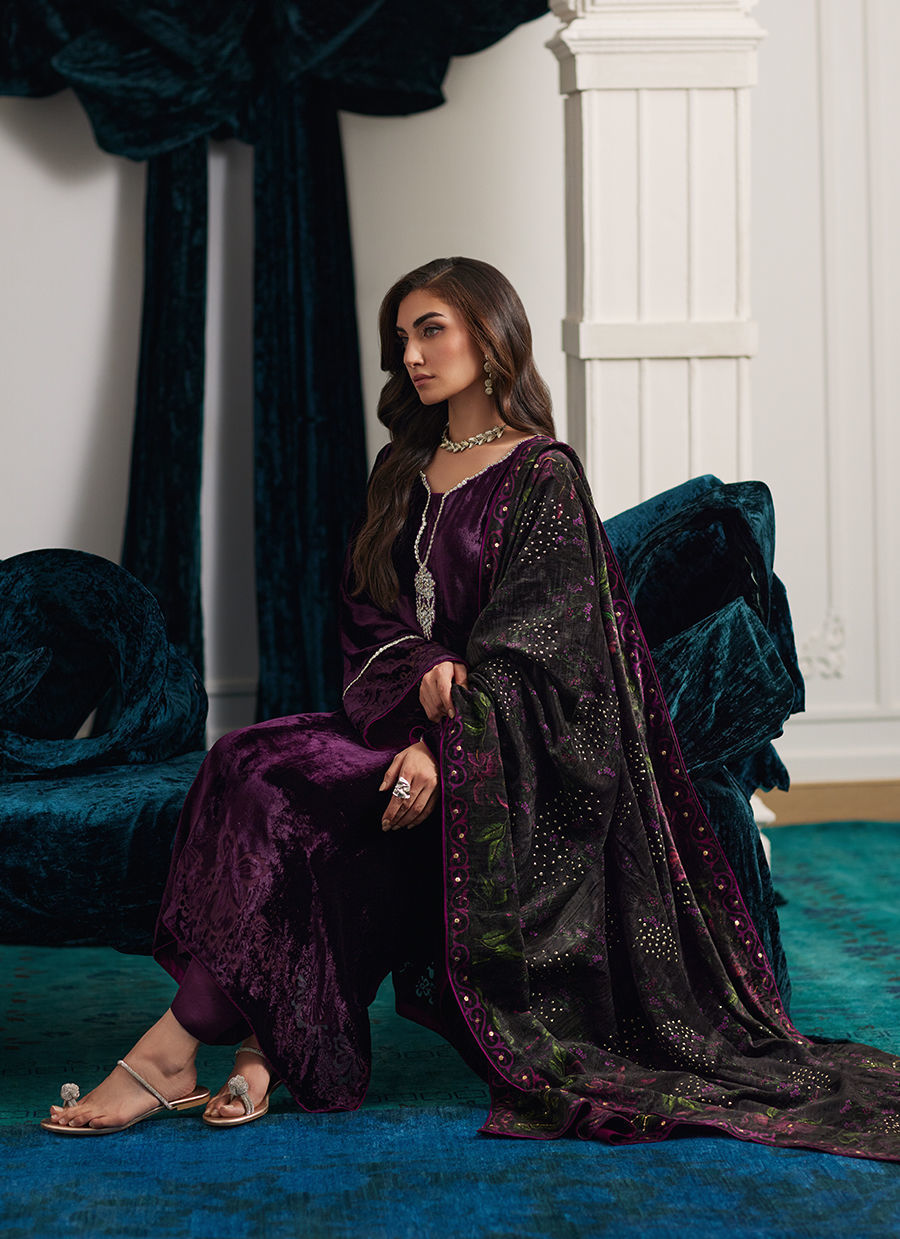 Farah Talib Aziz | Velvets The After Party | PAOLA SHAWL by Farah Talib Aziz - Designer Dress - Type: Ladies Clothes - Available at Libayah - 100% Original
