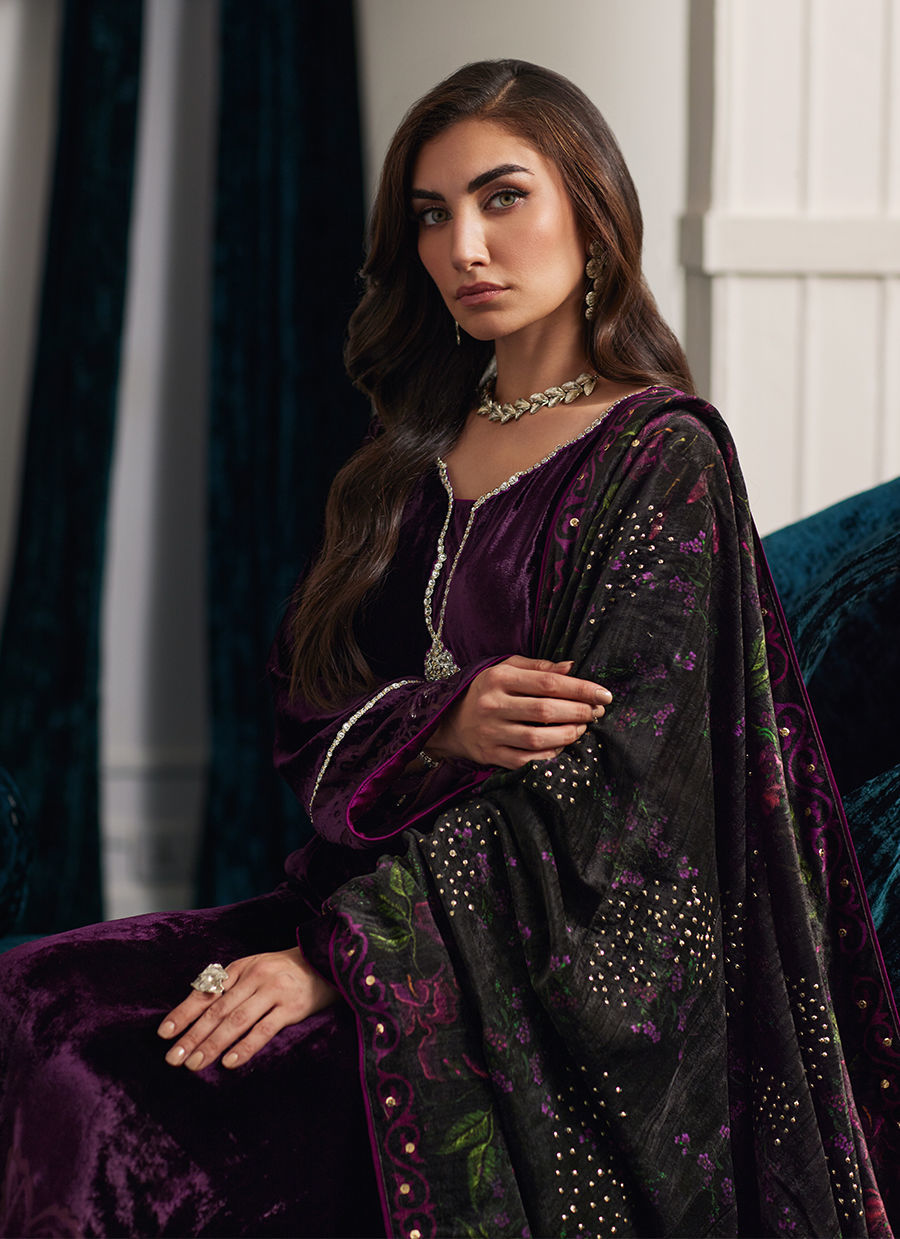Farah Talib Aziz | Velvets The After Party | PAOLA SHAWL by Farah Talib Aziz - Designer Dress - Type: Ladies Clothes - Available at Libayah - 100% Original