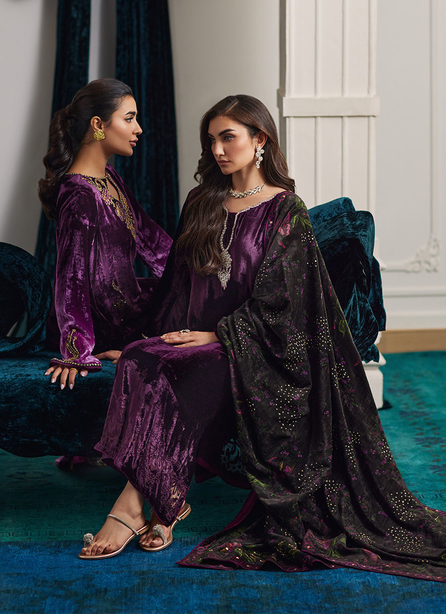 Farah Talib Aziz | Velvets The After Party | PAOLA SHAWL by Farah Talib Aziz - Designer Dress - Type: Ladies Clothes - Available at Libayah - 100% Original