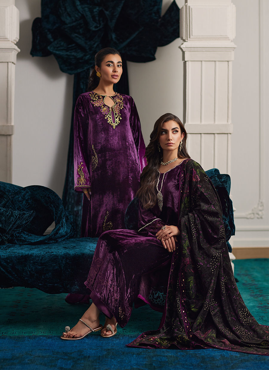Farah Talib Aziz | Velvets The After Party | PAOLA SHAWL by Farah Talib Aziz - Designer Dress - Type: Ladies Clothes - Available at Libayah - 100% Original