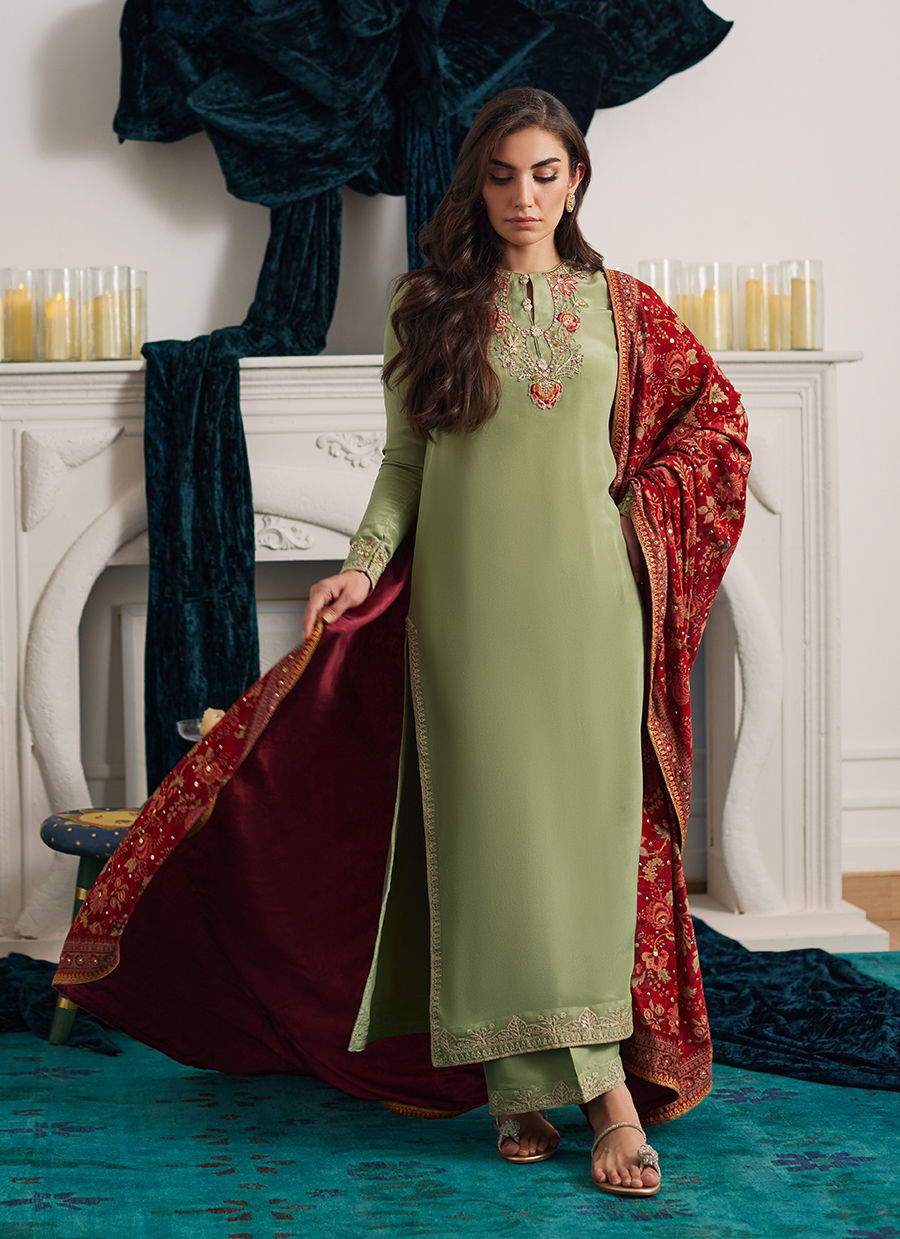 Farah Talib Aziz | Velvets The After Party | LEESHA VELVET SHAWL by Farah Talib Aziz - Designer Dress - Type: Ladies Clothes - Available at Libayah - 100% Original