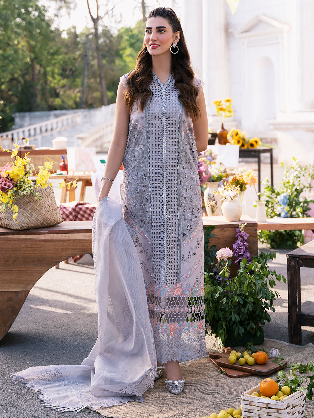 Bin Ilyas | Clara Embroidered Lawn 24 | 215 - B by Bin Ilyas - Designer Dress - Type: Ladies Clothes - Available at Libayah - 100% Original