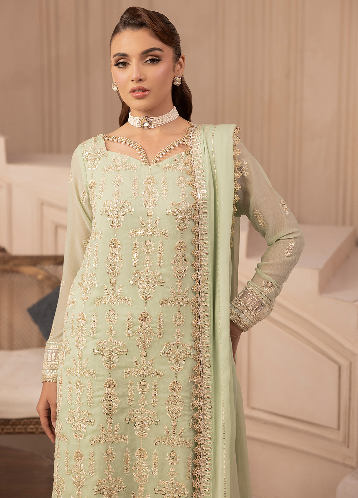 Sahane | Elyssa Festive Chiffon | CT-19004 Emera - ELYSSA by Sahane - Designer Dress - Type: Ladies Clothes - Available at Libayah - 100% Original