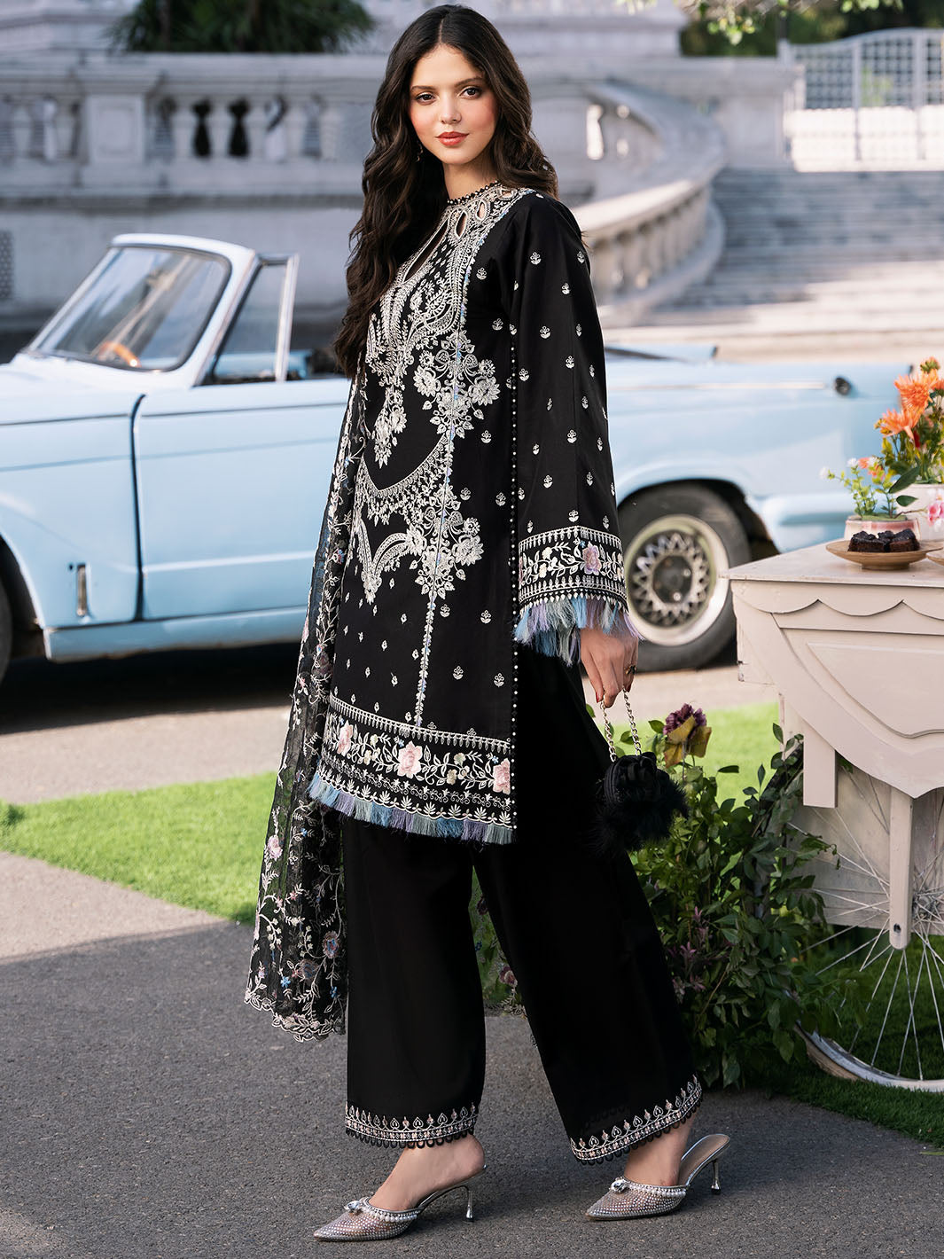 Bin Ilyas | Clara Embroidered Lawn 24 | 214 - A by Bin Ilyas - Designer Dress - Type: Ladies Clothes - Available at Libayah - 100% Original
