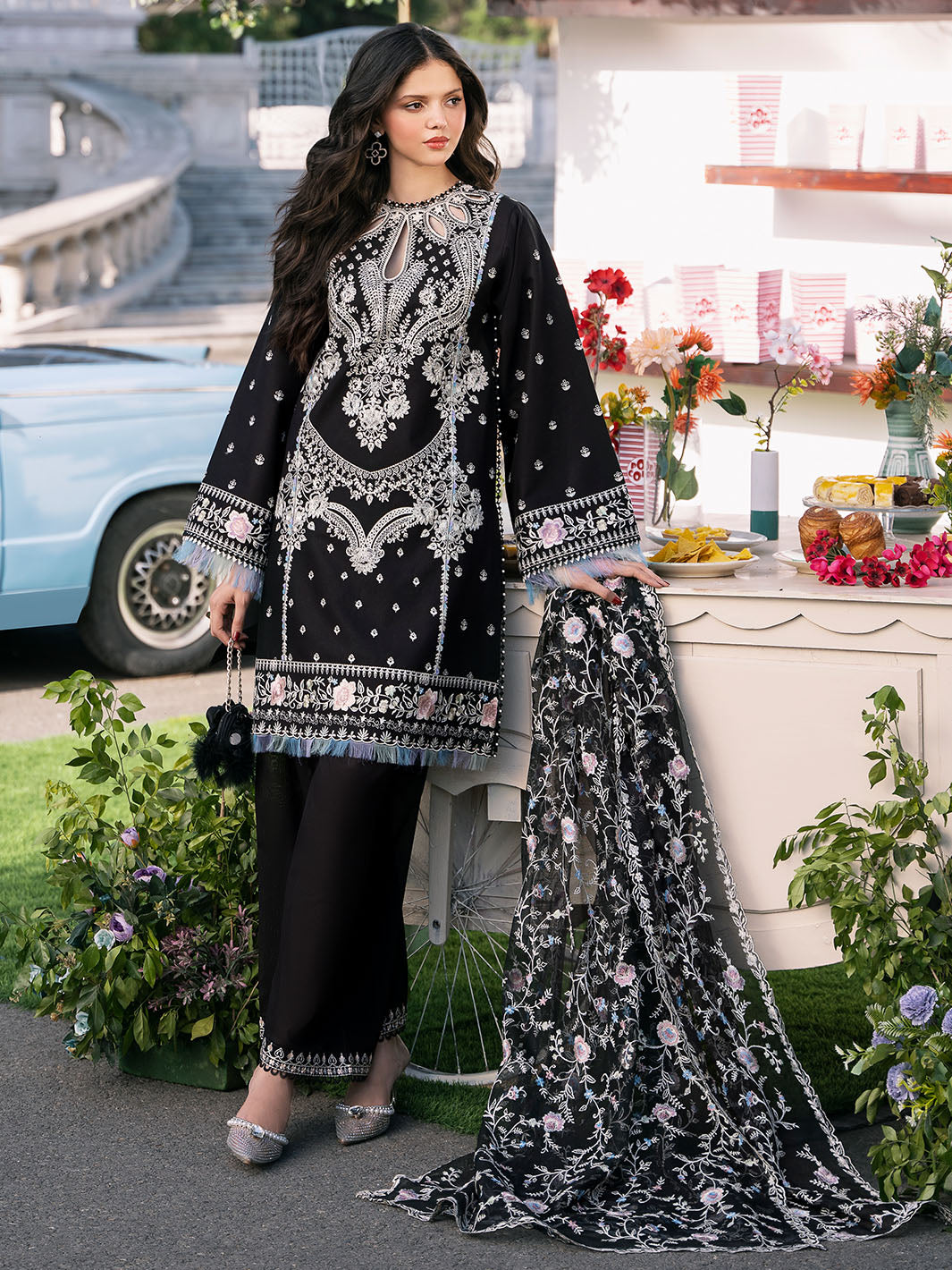 Bin Ilyas | Clara Embroidered Lawn 24 | 214 - A by Bin Ilyas - Designer Dress - Type: Ladies Clothes - Available at Libayah - 100% Original