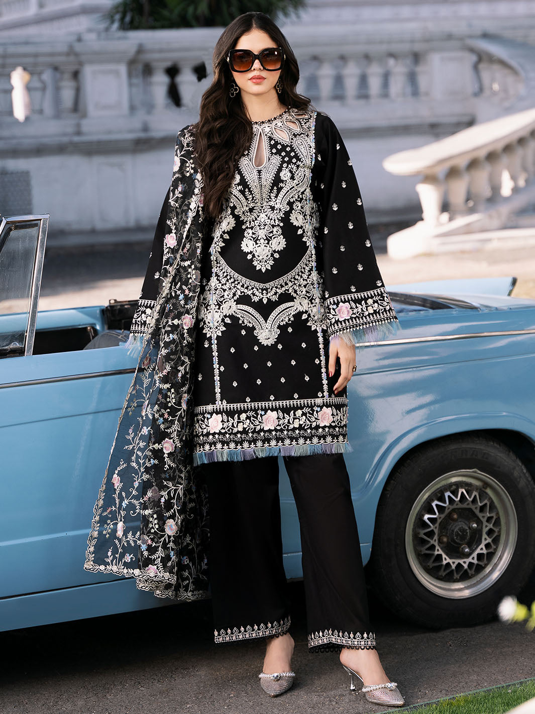 Bin Ilyas | Clara Embroidered Lawn 24 | 214 - A by Bin Ilyas - Designer Dress - Type: Ladies Clothes - Available at Libayah - 100% Original