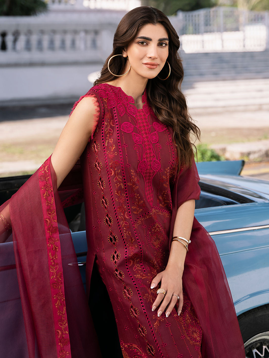 Bin Ilyas | Clara Embroidered Lawn 24 | 211 - B by Bin Ilyas - Designer Dress - Type: Ladies Clothes - Available at Libayah - 100% Original