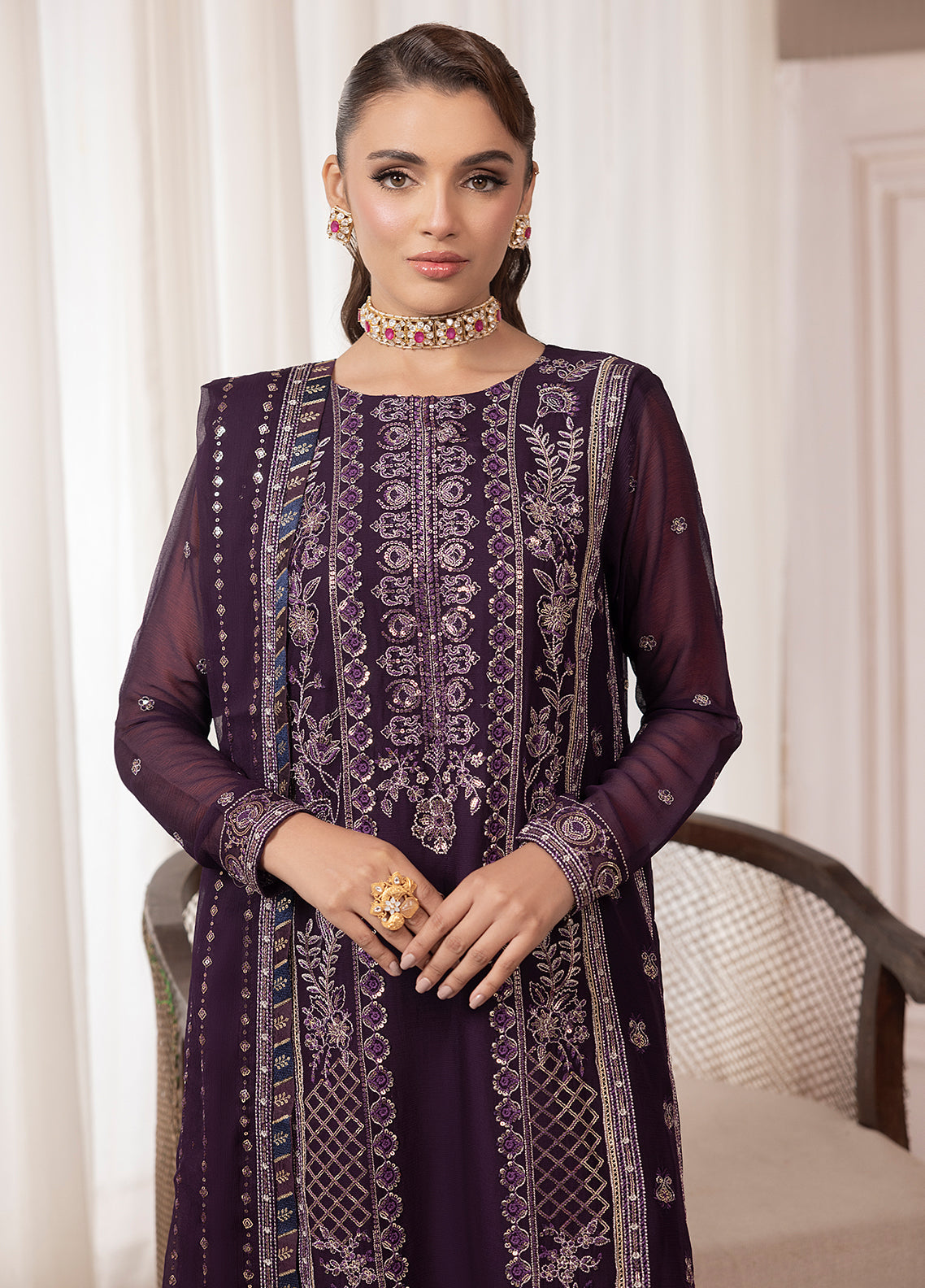 Sahane | Elyssa Festive Chiffon | CT-19006 Mure - ELYSSA by Sahane - Designer Dress - Type: Ladies Clothes - Available at Libayah - 100% Original