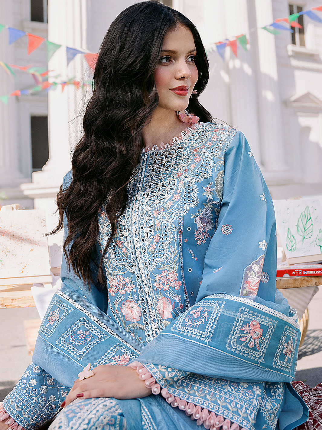 Bin Ilyas | Clara Embroidered Lawn 24 | 212 - A by Bin Ilyas - Designer Dress - Type: Ladies Clothes - Available at Libayah - 100% Original