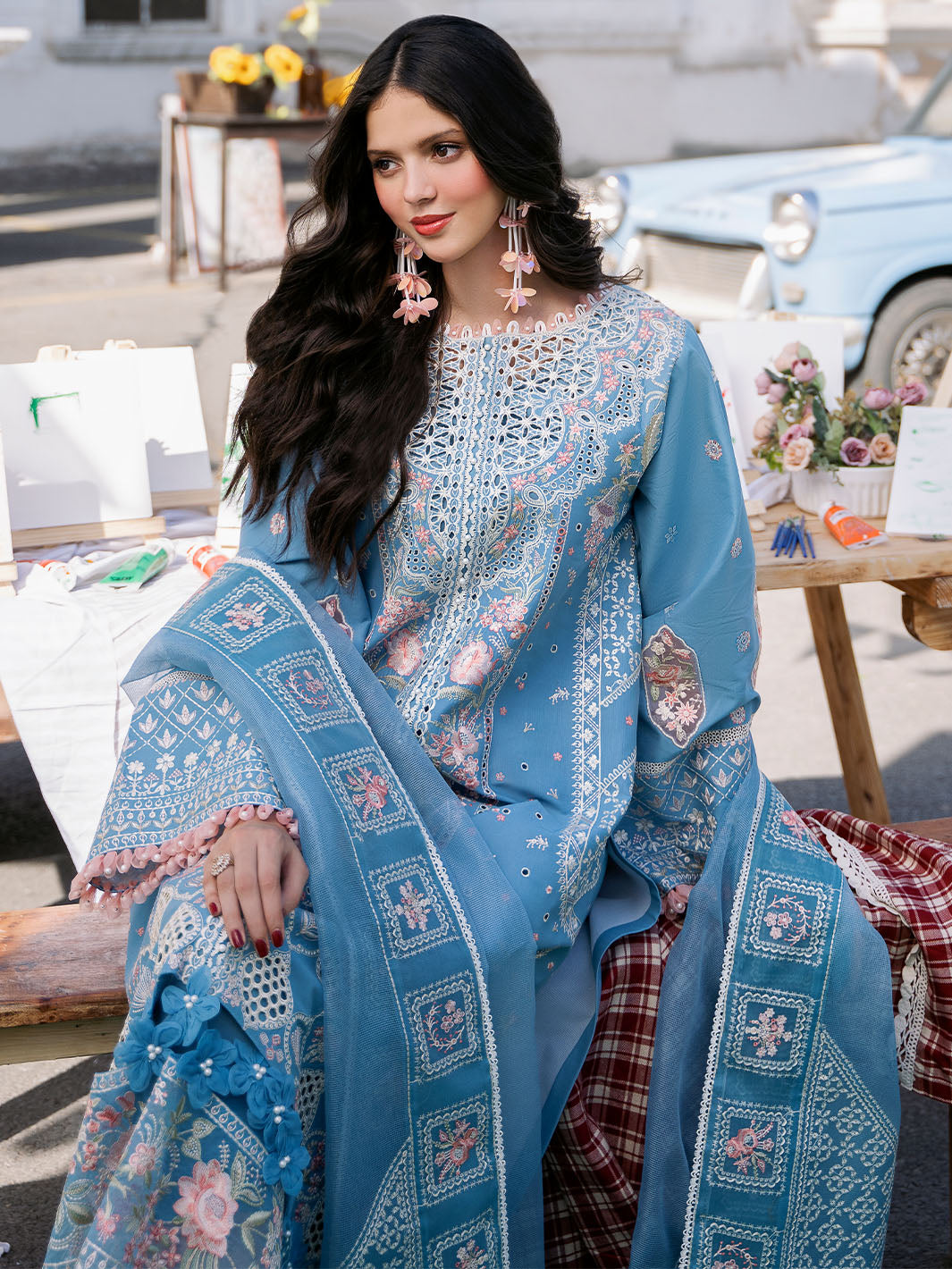Bin Ilyas | Clara Embroidered Lawn 24 | 212 - A by Bin Ilyas - Designer Dress - Type: Ladies Clothes - Available at Libayah - 100% Original