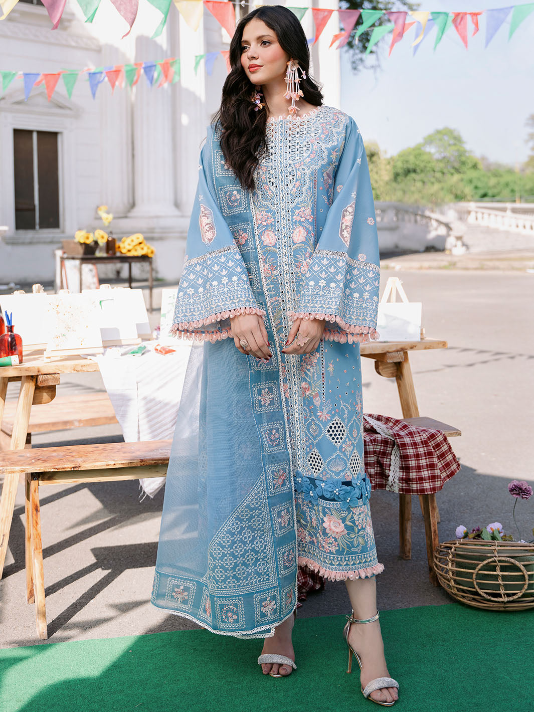 Bin Ilyas | Clara Embroidered Lawn 24 | 212 - A by Bin Ilyas - Designer Dress - Type: Ladies Clothes - Available at Libayah - 100% Original