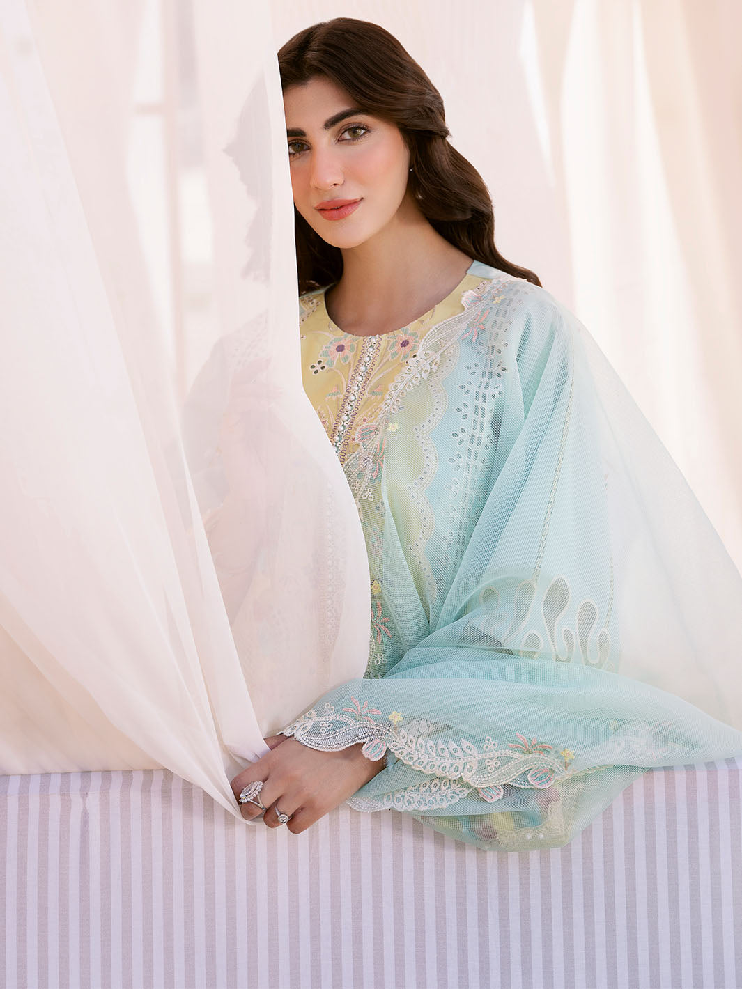 Bin Ilyas | Clara Embroidered Lawn 24 | 216 - B by Bin Ilyas - Designer Dress - Type: Ladies Clothes - Available at Libayah - 100% Original