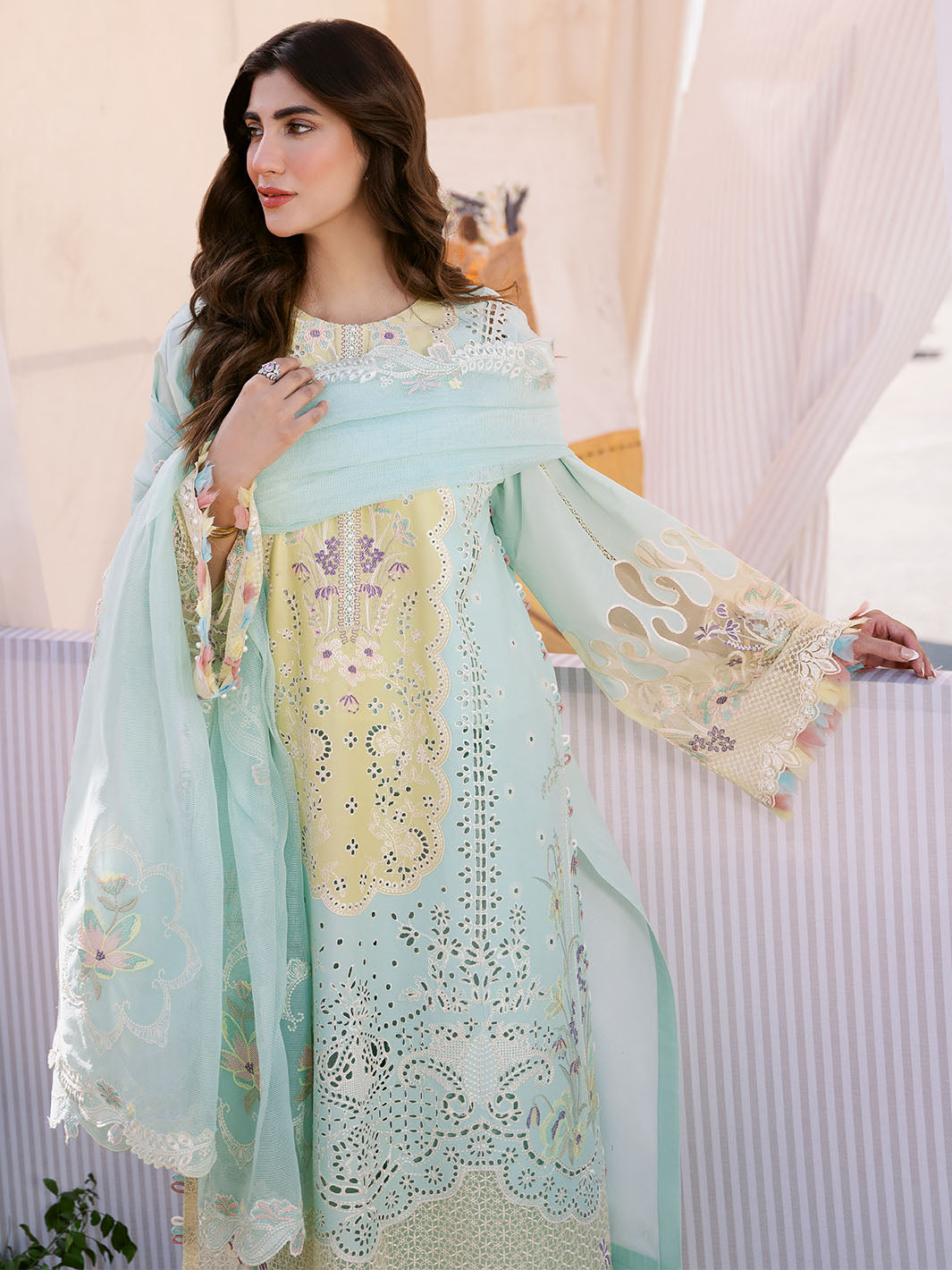 Bin Ilyas | Clara Embroidered Lawn 24 | 216 - B by Bin Ilyas - Designer Dress - Type: Ladies Clothes - Available at Libayah - 100% Original