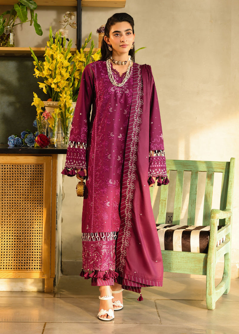 Sahane | In Laws in Lawn Eid Edit | CT-21002 Berry by Sahane - Designer Dress - Type: Ladies Clothes - Available at Libayah - 100% Original