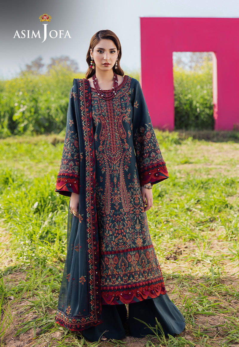 Asim Jofa | Luxury Lawn 25 | AJELL-04 by Asim Jofa - Designer Dress - Type: Ladies Clothes - Available at Libayah - 100% Original