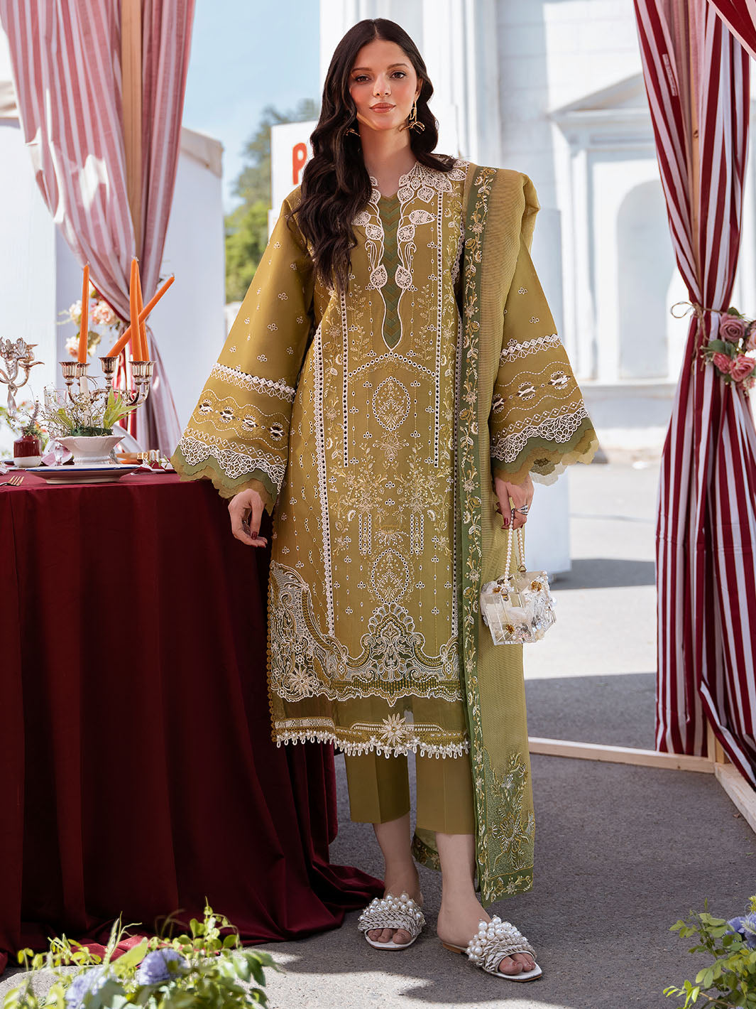 Bin Ilyas | Clara Embroidered Lawn 24 | 211 - A by Bin Ilyas - Designer Dress - Type: Ladies Clothes - Available at Libayah - 100% Original