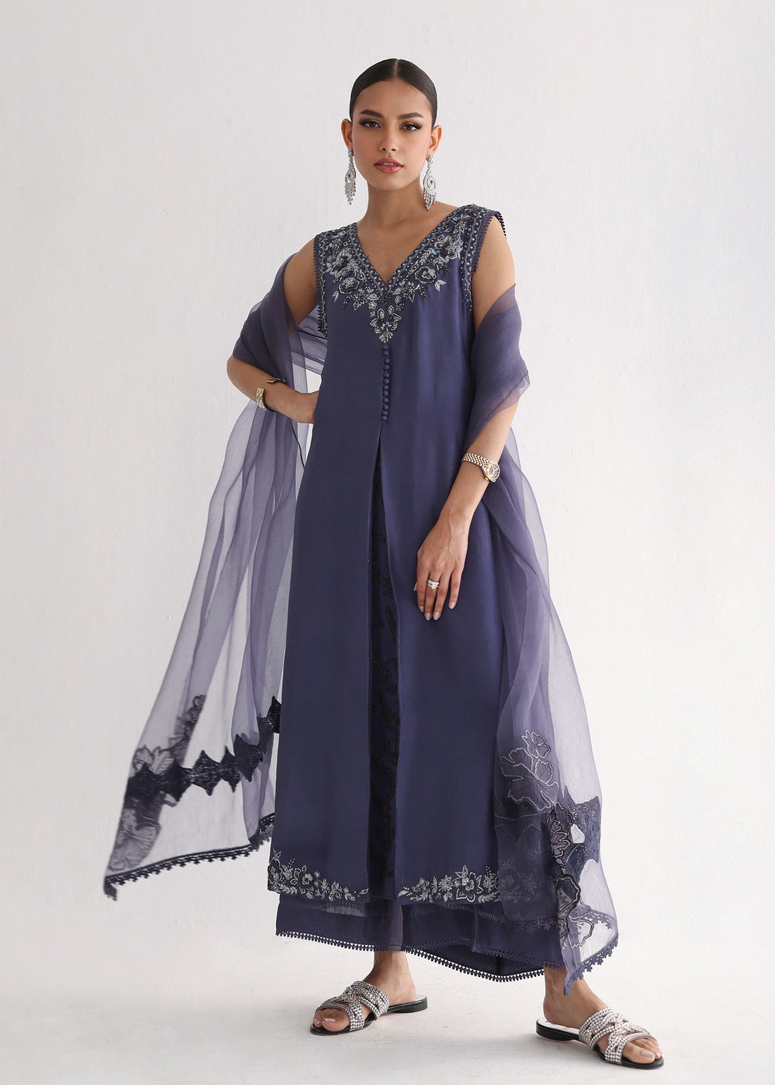 Umsha | Luxury Pret | CROWN BLUE JEWEL by Umsha - Designer Dress - Type: Ladies Clothes - Available at Libayah - 100% Original