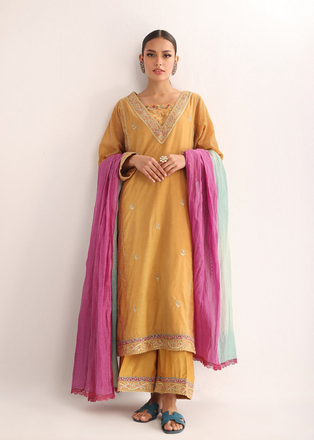 Umsha | Luxury Pret | DESERT GOLD by Umsha - Designer Dress - Type: Ladies Clothes - Available at Libayah - 100% Original
