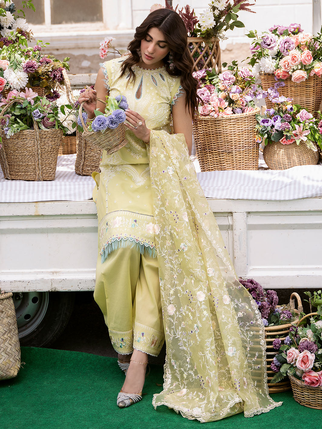 Bin Ilyas | Clara Embroidered Lawn 24 | 214 - B by Bin Ilyas - Designer Dress - Type: Ladies Clothes - Available at Libayah - 100% Original