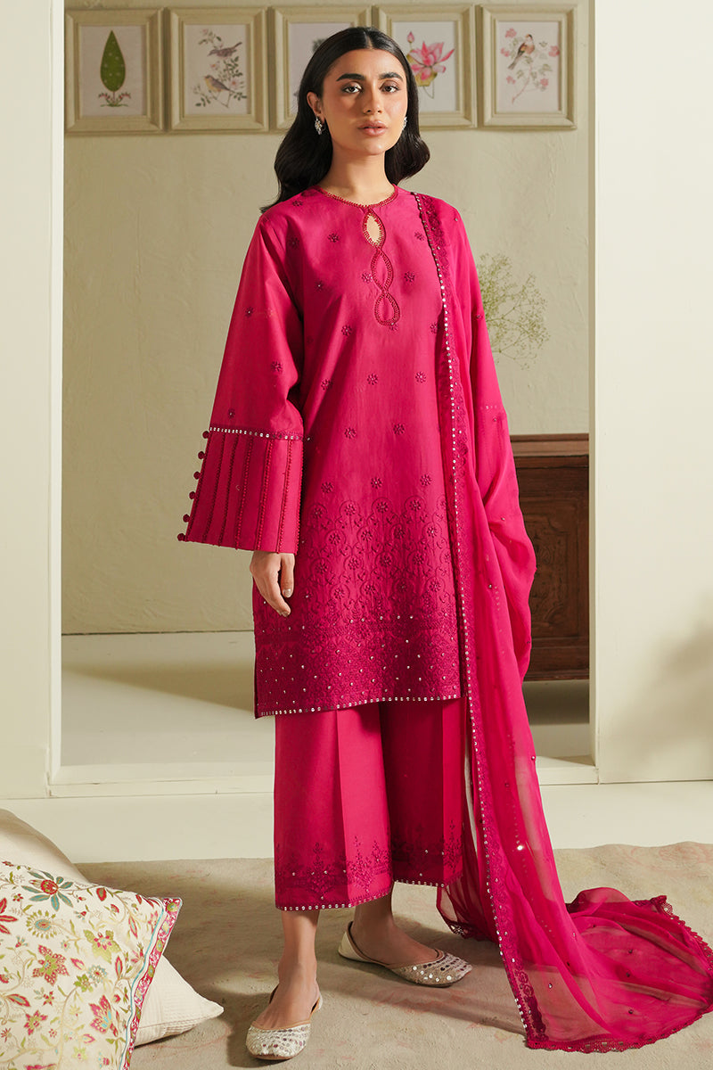 Cross Stitch | Mahiri Embroidered Lawn 24 | FUCHSIA BLUSH by Cross Stitch - Designer Dress - Type: Ladies Clothes - Available at Libayah - 100% Original