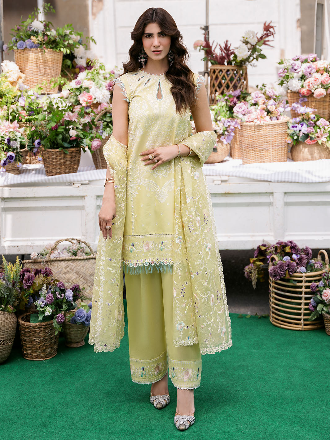 Bin Ilyas | Clara Embroidered Lawn 24 | 214 - B by Bin Ilyas - Designer Dress - Type: Ladies Clothes - Available at Libayah - 100% Original