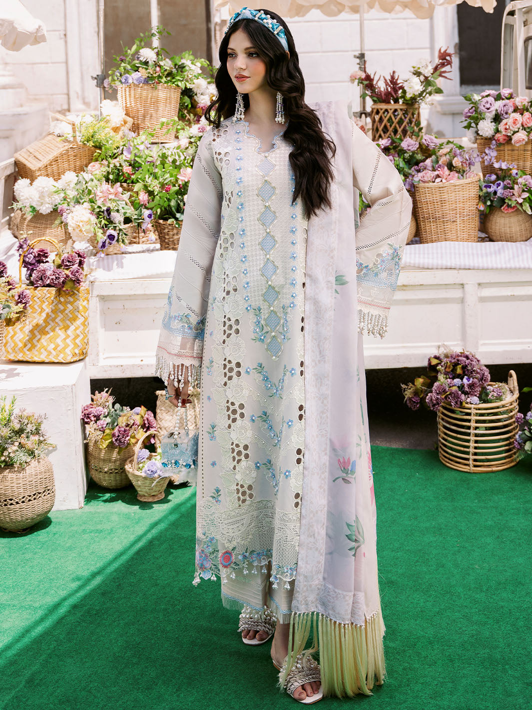 Bin Ilyas | Clara Embroidered Lawn 24 | 213 - B by Bin Ilyas - Designer Dress - Type: Ladies Clothes - Available at Libayah - 100% Original