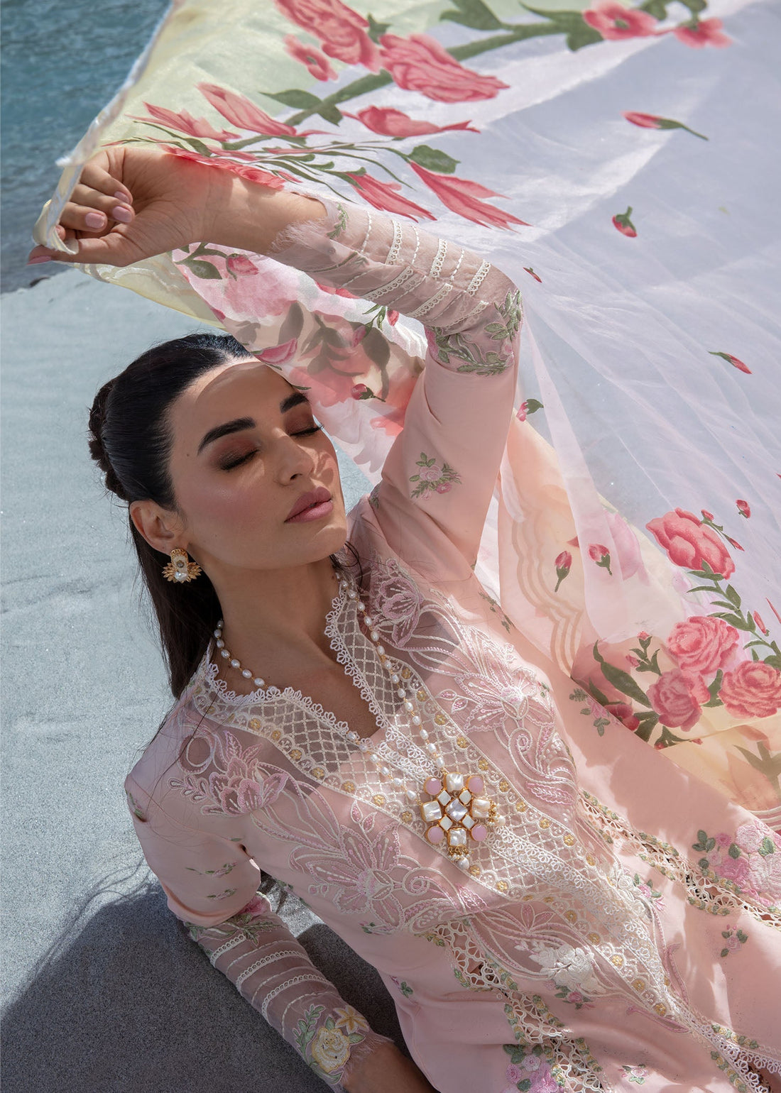 Crimson | Lawn 2024 | Forget Me Not - Sorbet Pink by Crimson - Designer Dress - Type: Ladies Clothes - Available at Libayah - 100% Original