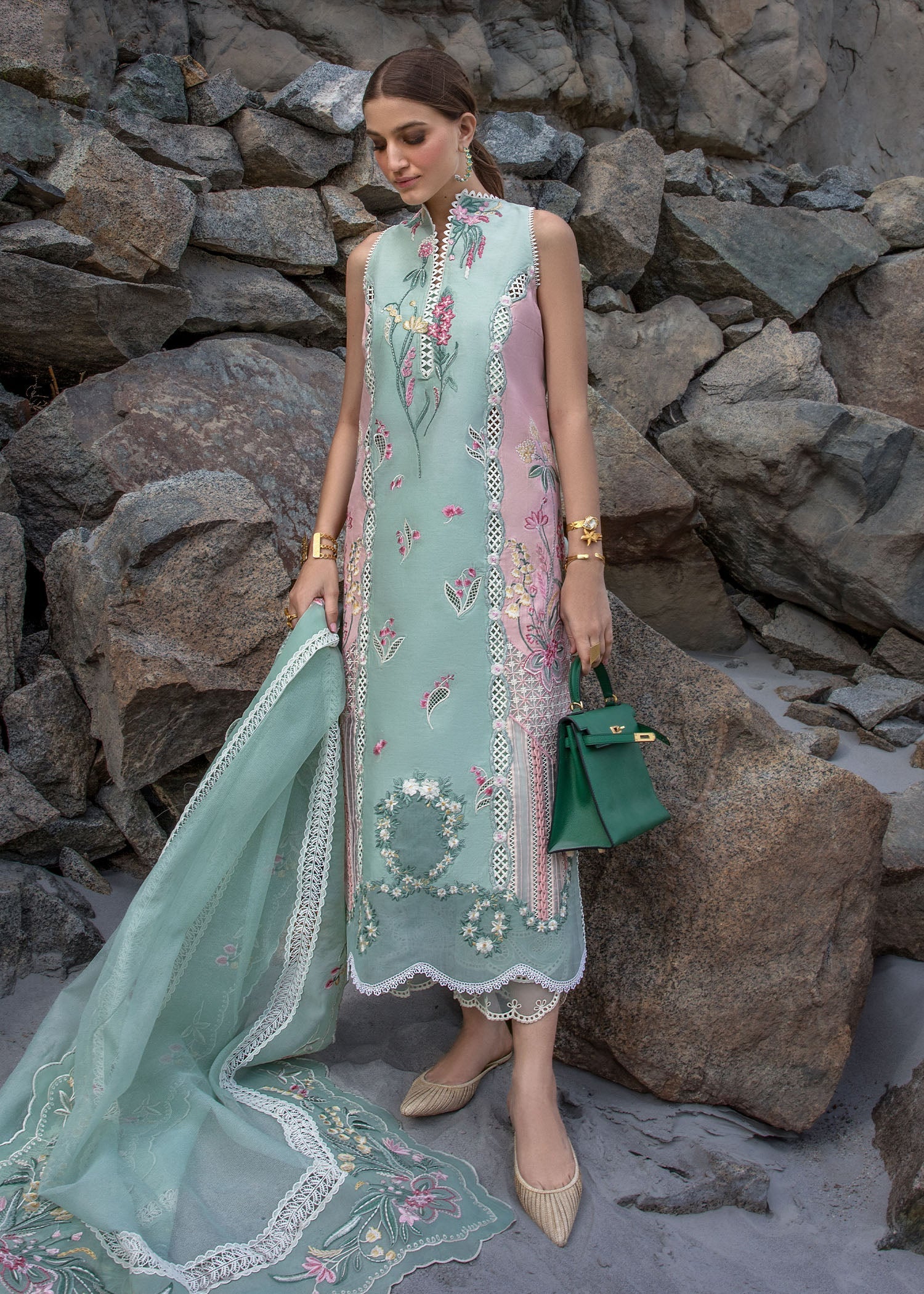 Crimson | Lawn 2024 | Sun Kissed - Sea Foam by Crimson - Designer Dress - Type: Ladies Clothes - Available at Libayah - 100% Original