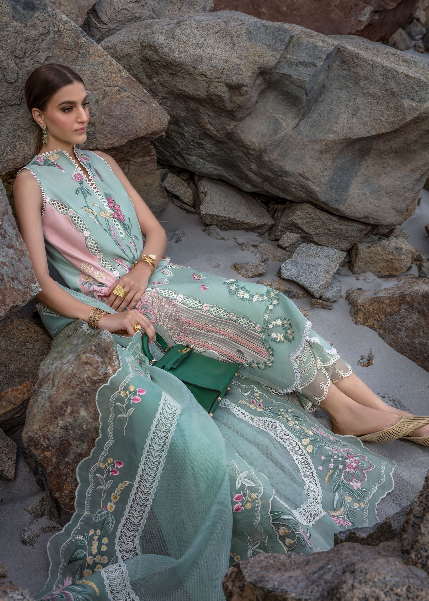 Crimson | Lawn 2024 | Sun Kissed - Sea Foam by Crimson - Designer Dress - Type: Ladies Clothes - Available at Libayah - 100% Original