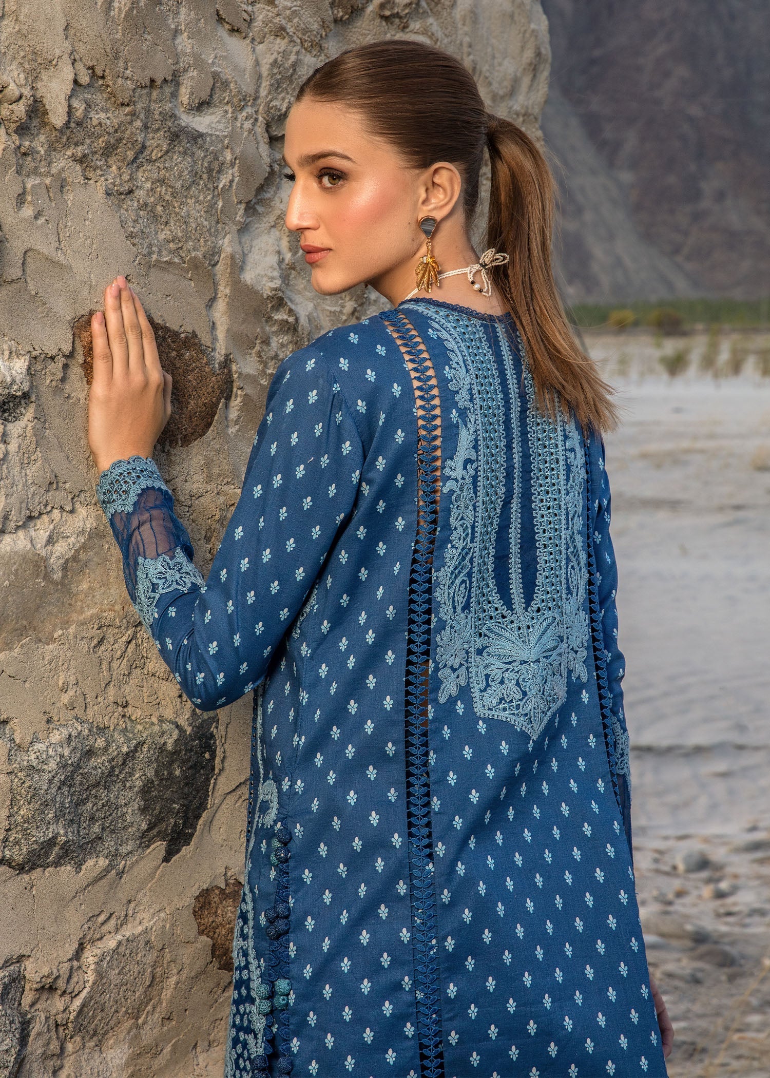 Crimson | Lawn 2024 | Dancing Paisleys - Cobalt by Crimson - Designer Dress - Type: Ladies Clothes - Available at Libayah - 100% Original