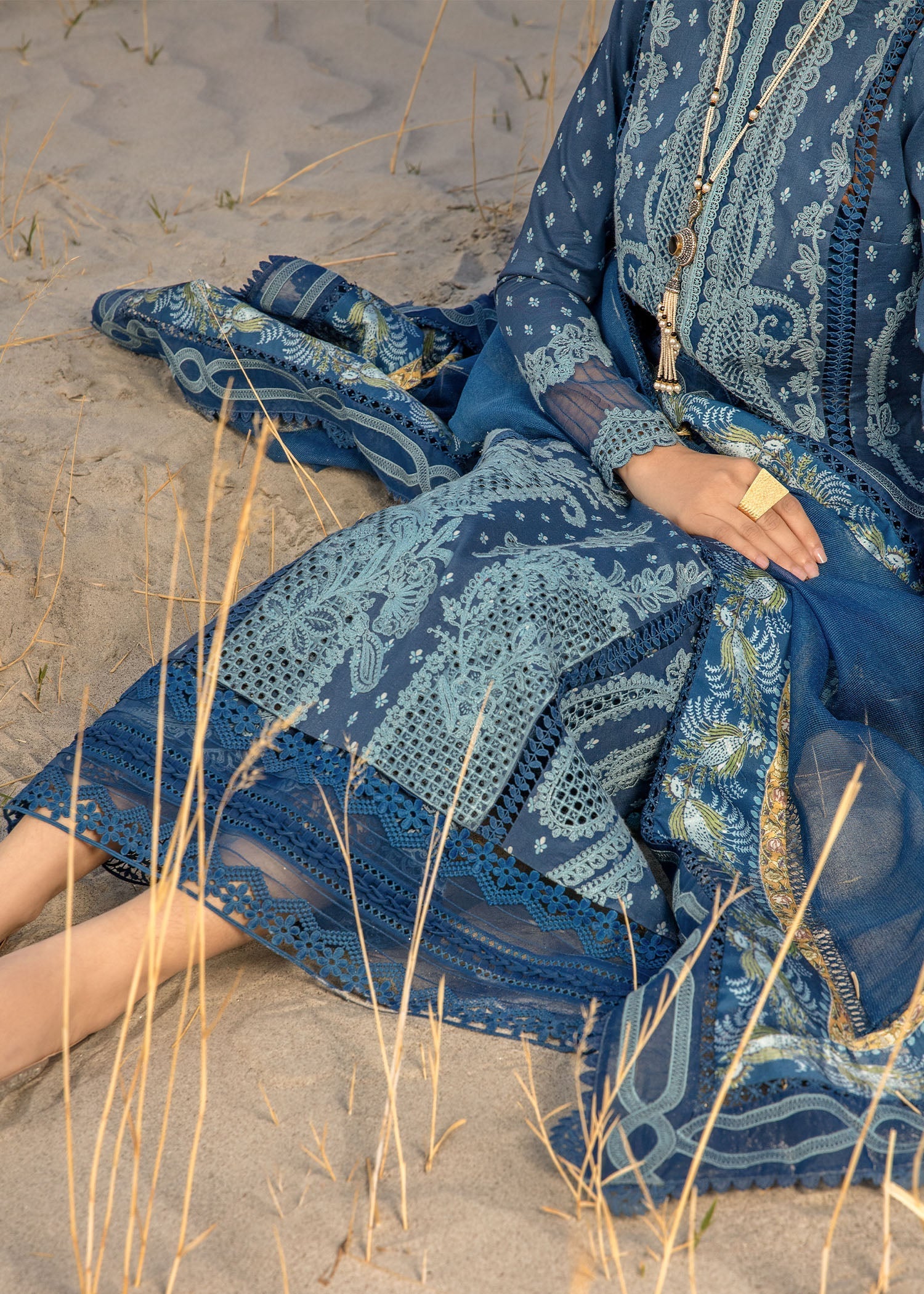 Crimson | Lawn 2024 | Dancing Paisleys - Cobalt by Crimson - Designer Dress - Type: Ladies Clothes - Available at Libayah - 100% Original