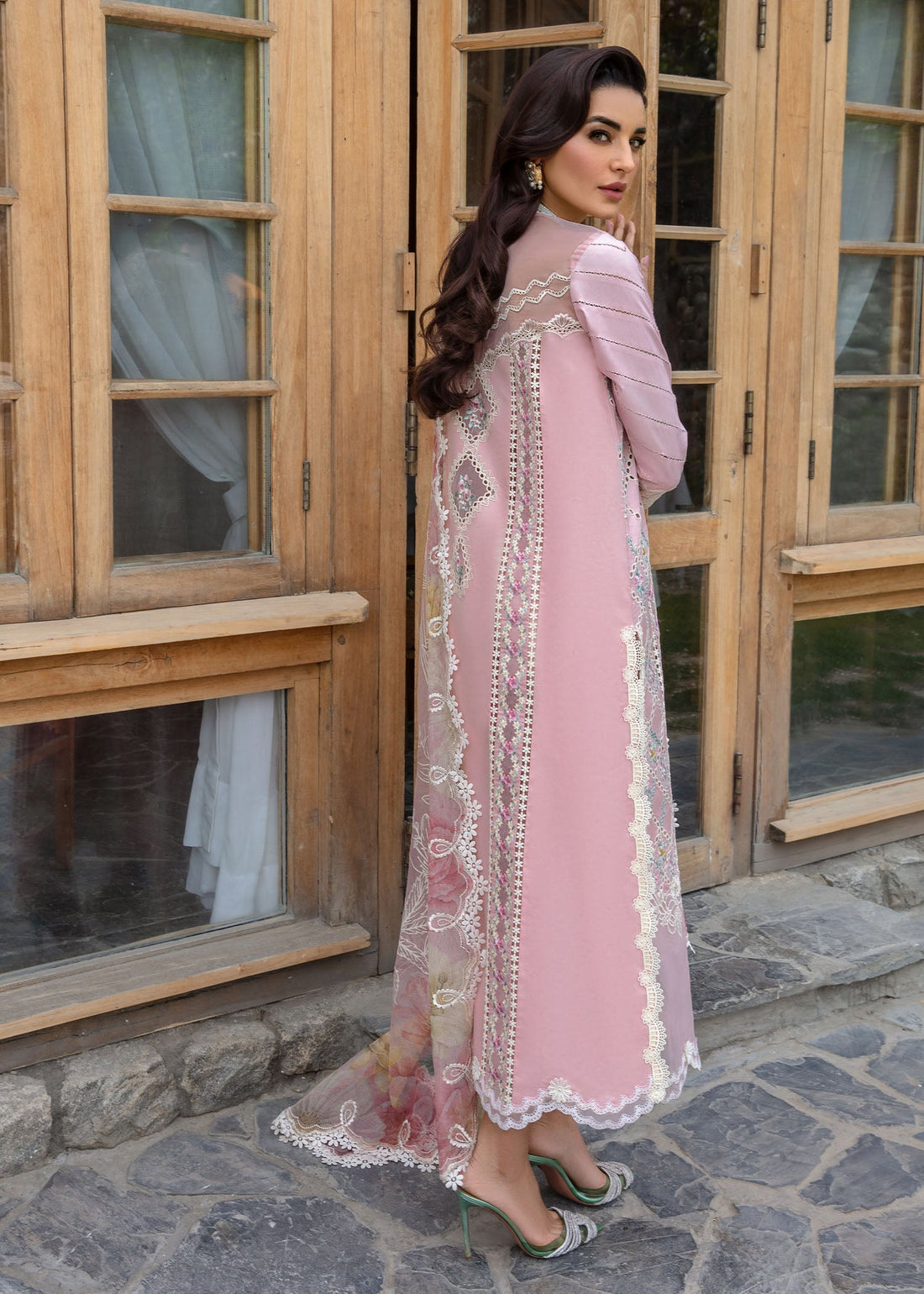 Crimson | Lawn 2024 | A Floral Mesh - Rose Pink by Crimson - Designer Dress - Type: Ladies Clothes - Available at Libayah - 100% Original