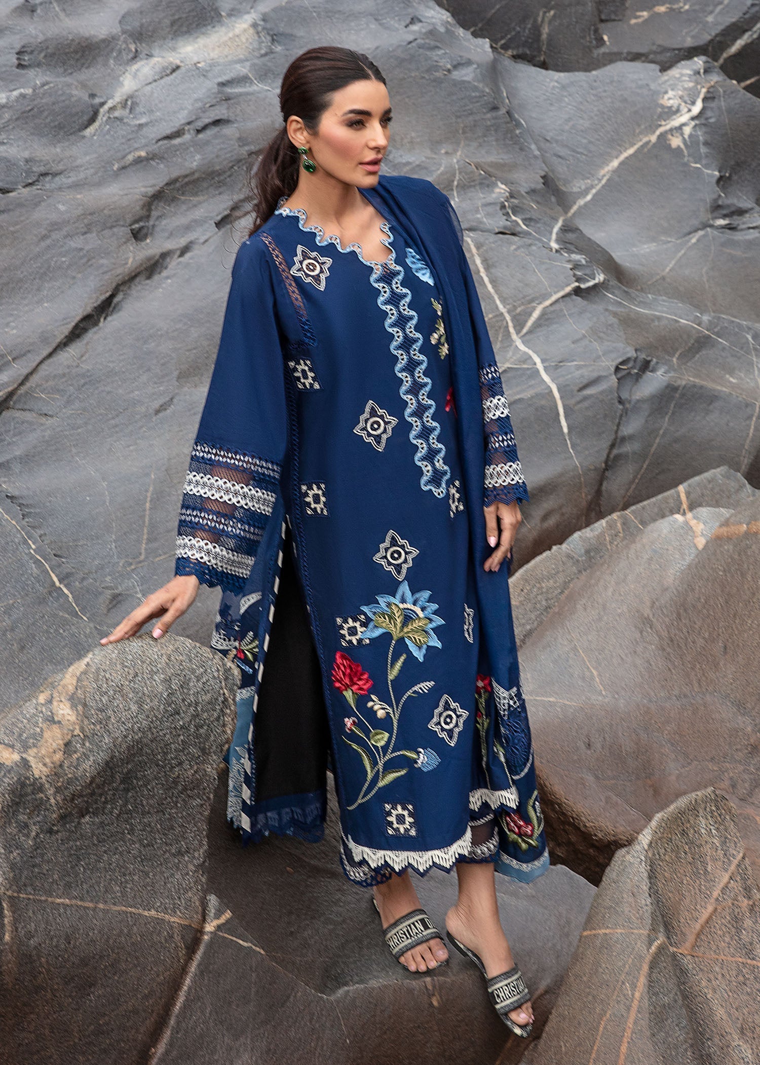 Crimson | Lawn 2024 | Into The Wild - Midnight Blue by Crimson - Designer Dress - Type: Ladies Clothes - Available at Libayah - 100% Original