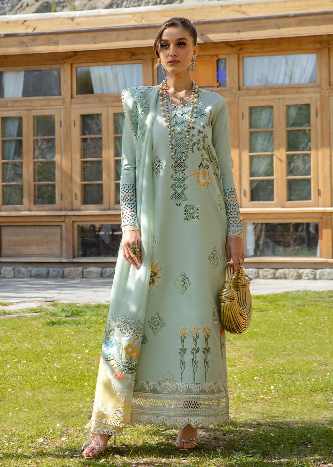 Crimson | Lawn 2024 | Into The Wild - Aqua by Crimson - Designer Dress - Type: Ladies Clothes - Available at Libayah - 100% Original