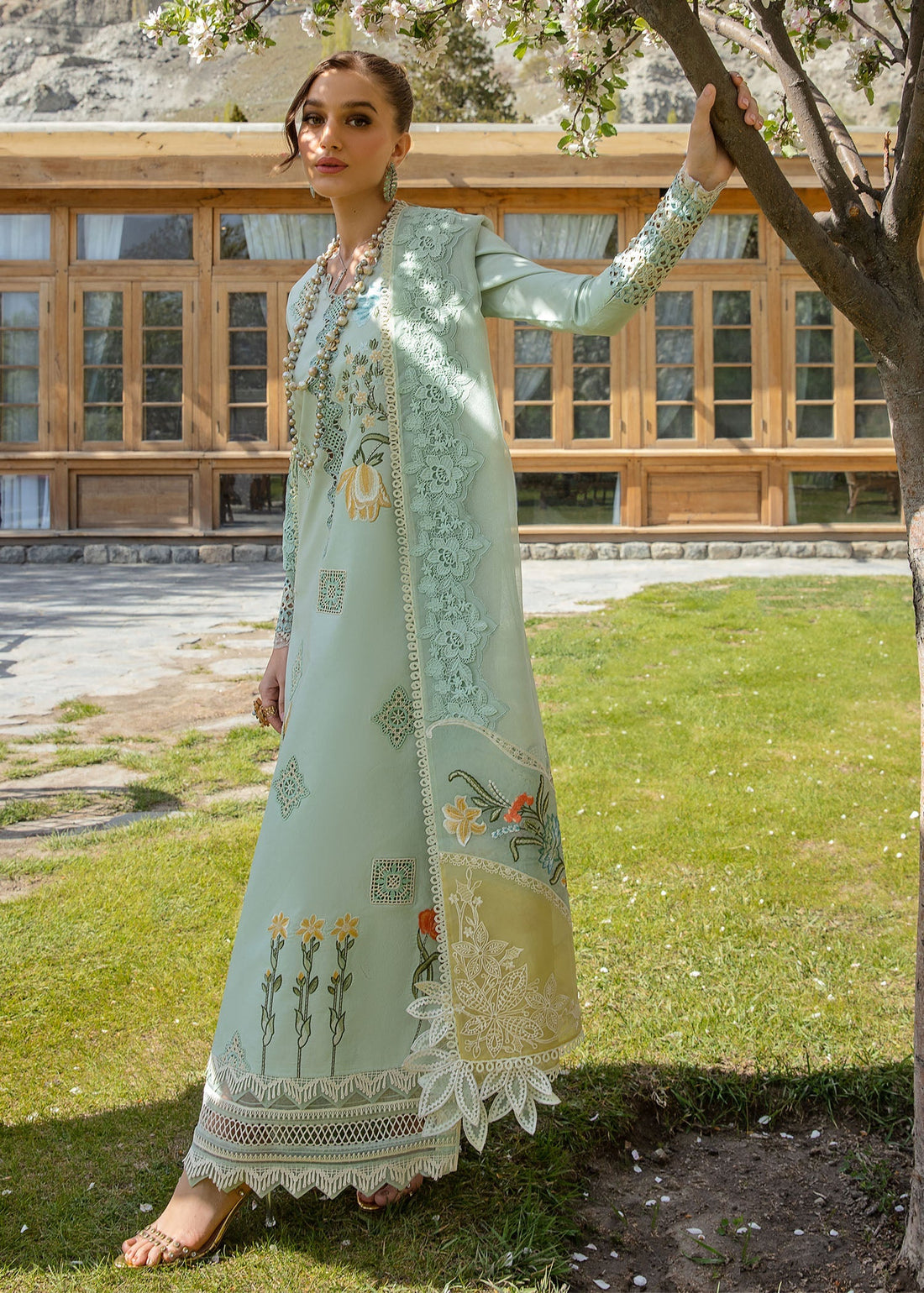Crimson | Lawn 2024 | Into The Wild - Aqua by Crimson - Designer Dress - Type: Ladies Clothes - Available at Libayah - 100% Original