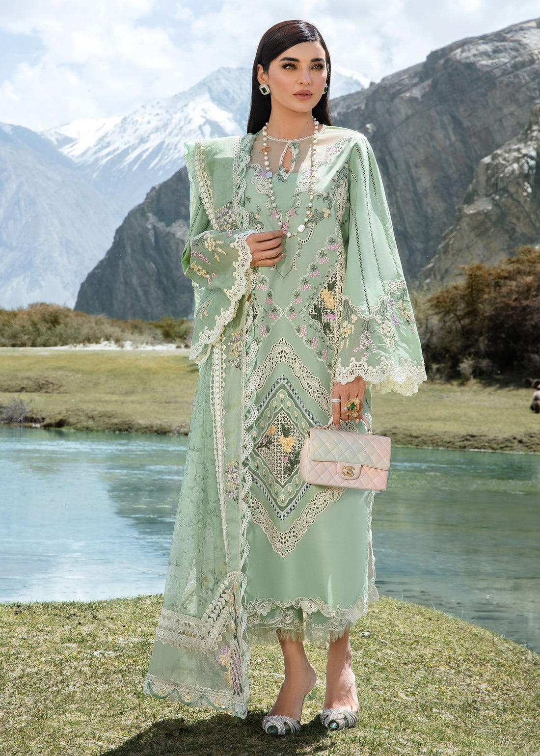 Crimson | Lawn 2024 | A French Brunch - Sage by Crimson - Designer Dress - Type: Ladies Clothes - Available at Libayah - 100% Original