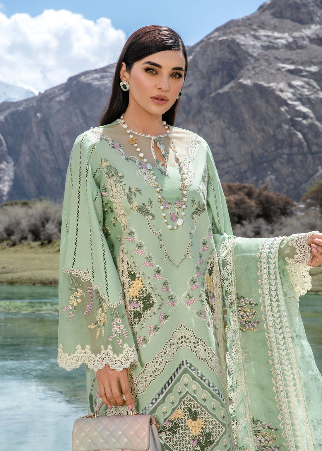 Crimson | Lawn 2024 | A French Brunch - Sage by Crimson - Designer Dress - Type: Ladies Clothes - Available at Libayah - 100% Original