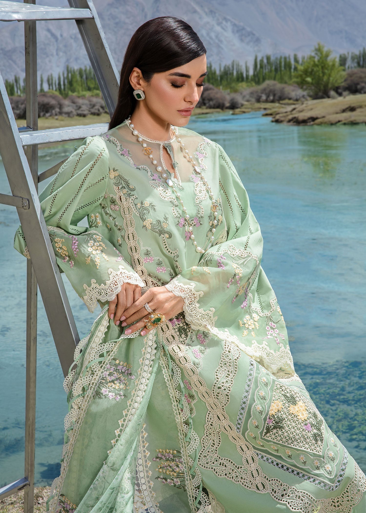 Crimson | Lawn 2024 | A French Brunch - Sage by Crimson - Designer Dress - Type: Ladies Clothes - Available at Libayah - 100% Original