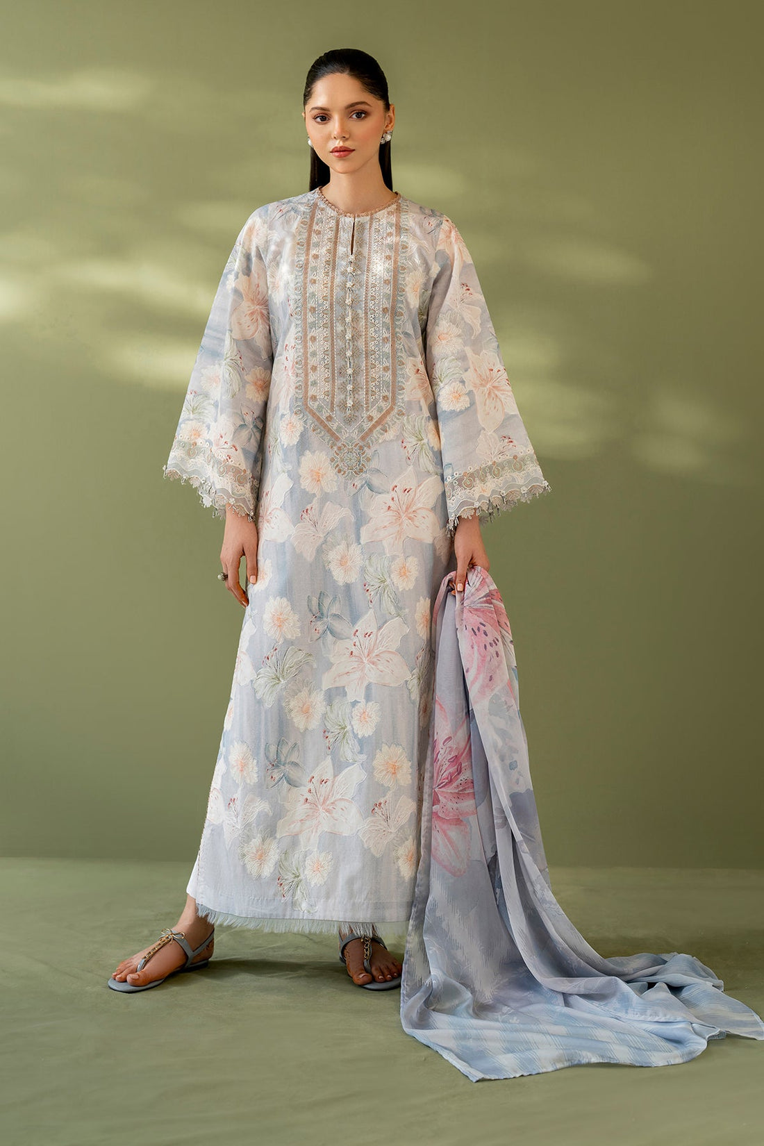 Baroque | Eid Printique | EMBROIDERED PRINTED LAWN UF-4166 by Baroque - Designer Dress - Type: Ladies Clothes - Available at Libayah - 100% Original