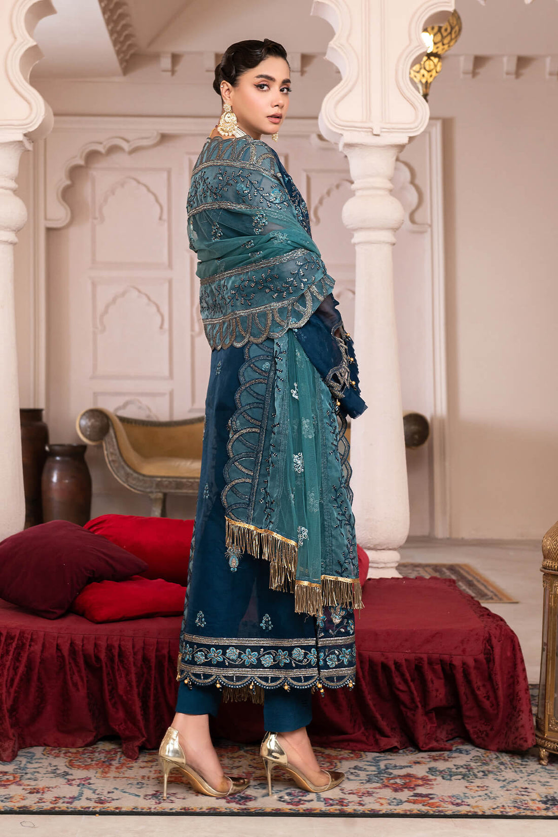 Janique | Luxury Collection 24 | D-002 Blue Contour by Janique - Designer Dress - Type: Ladies Clothes - Available at Libayah - 100% Original
